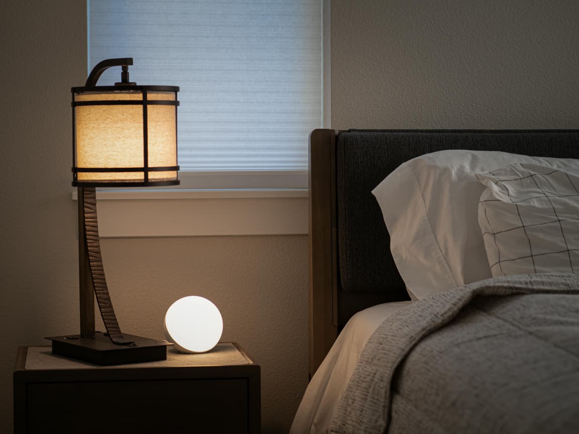 bedroom reading light with warm white bulb
